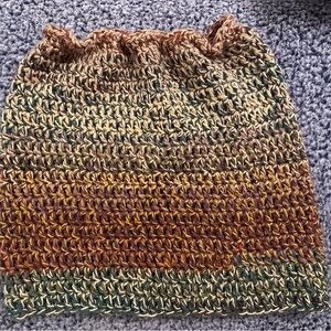 Handmade Multicolor Crochet Skirt - Earth Tone Stripe